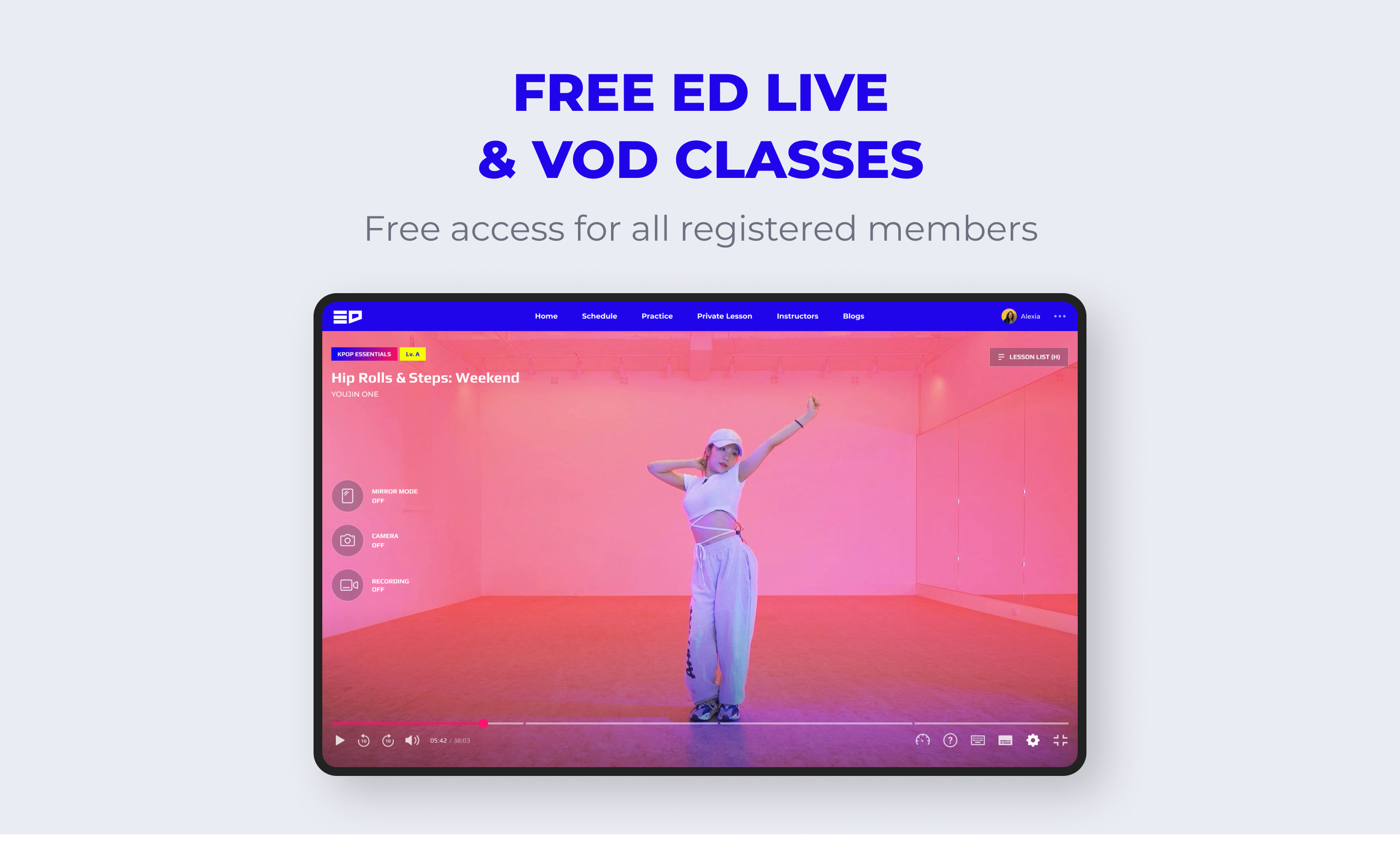 free ed live and vod classes